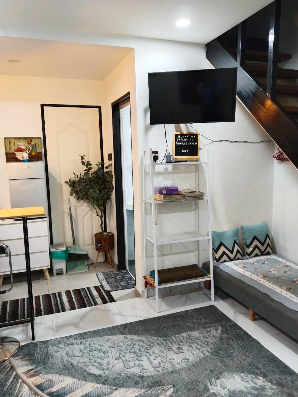 Tiny house kitchen and bar